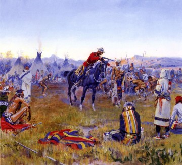 Indios americanos Painting - solo 1912 Charles Marion Russell Indios americanos